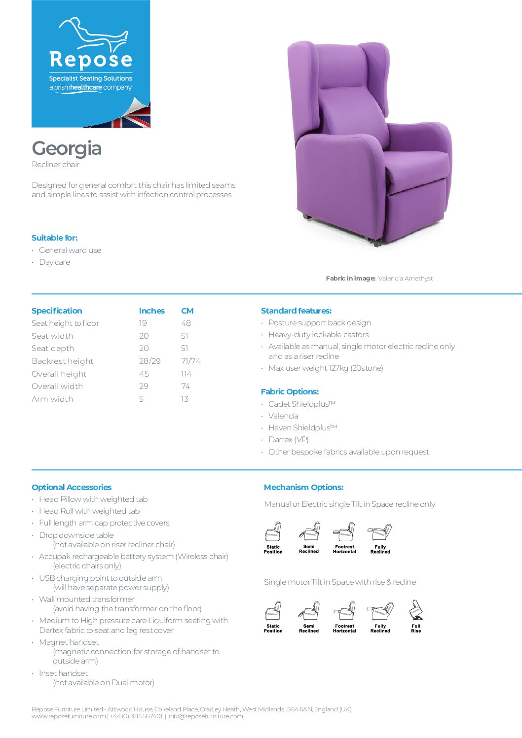 PDF specification Georga v8 pdf Repose Furniture Downloads and Brochure Request