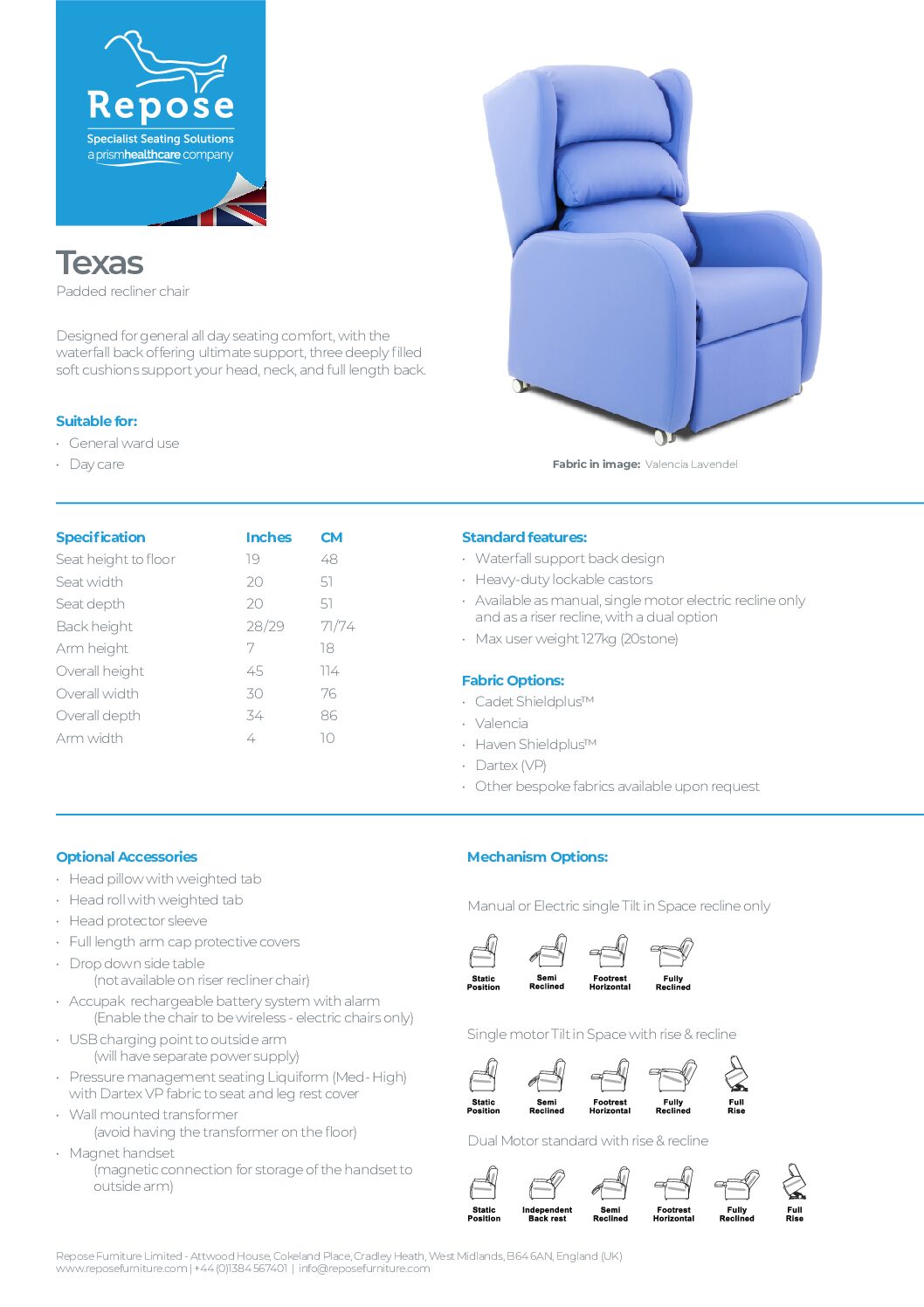 PDF specification Texas v10 pdf Repose Furniture Downloads and Brochure Request